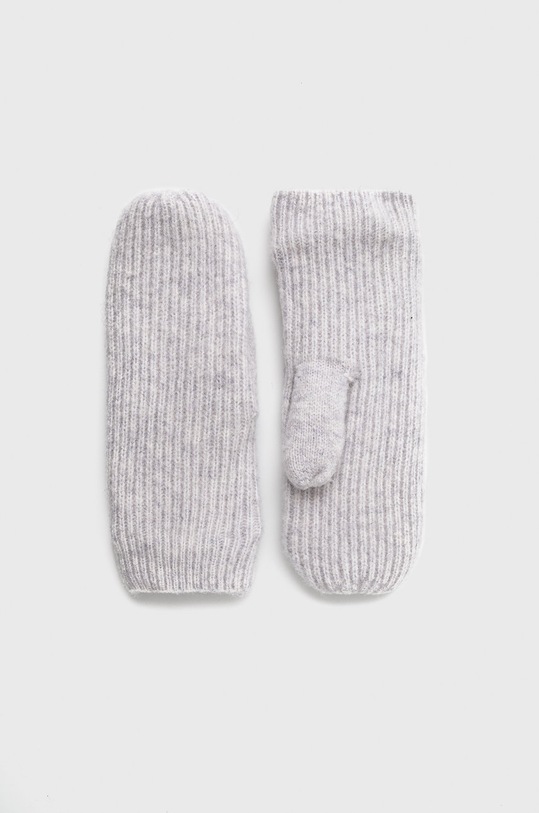 Vila Rękawiczki wełniane wełna szary 14067387