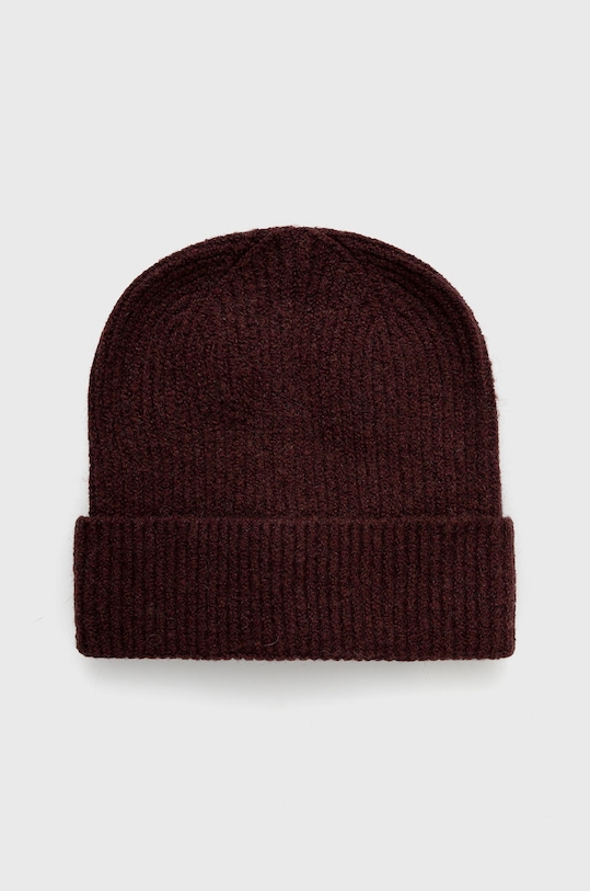 Pieces Czapka z domieszką wełny bordowy 17114836