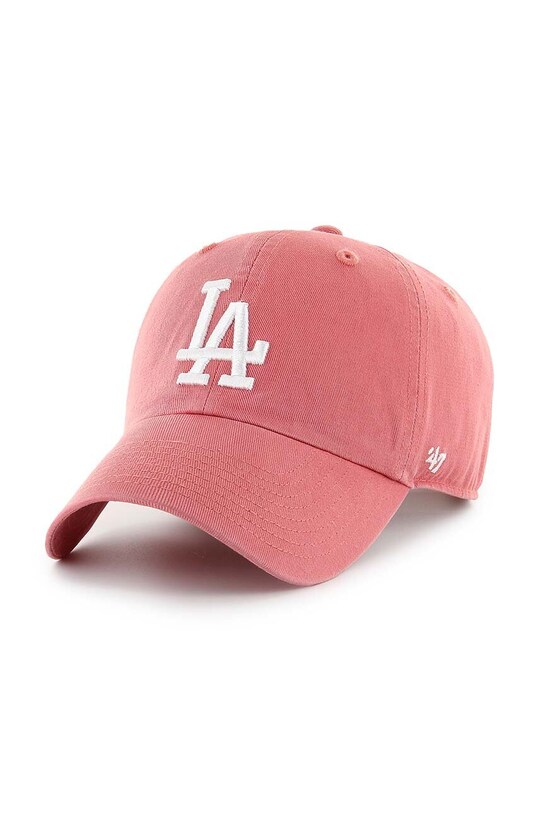 Pamučna kapa sa šiltom 47 brand MLB Los Angeles Dodgers natpis roza B.RGW12GWSNL.IRA