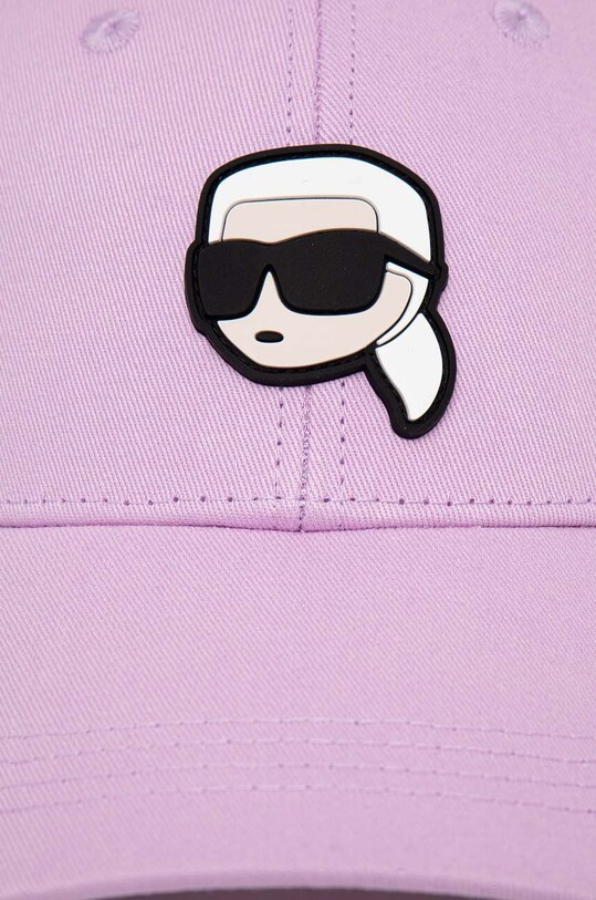Бавовняна бейсболка Karl Lagerfeld 240W3430 фіолетовий AA00