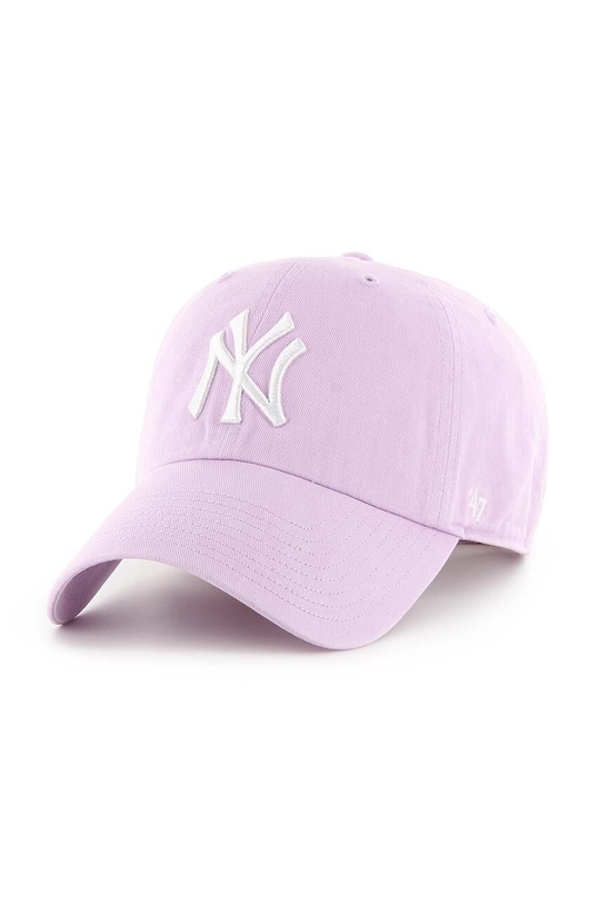 47 brand czapka z daszkiem bawełniana MLB New York Yankees aplikacja fioletowy B.NLRGW17GWS.YX