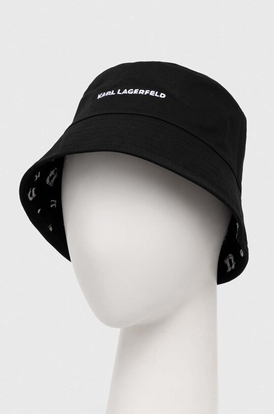 Двухсторонняя хлопковая шляпа Karl Lagerfeld 245W3405 чёрный AA00