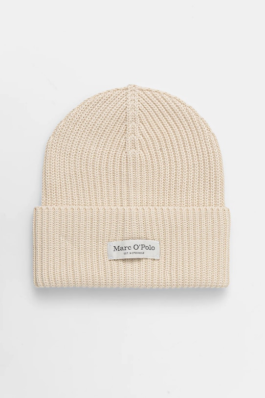 Marc O'Polo czapka bawełniana bawełna beżowy M09605901141