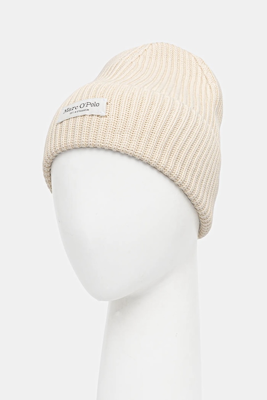 Marc O'Polo czapka bawełniana M09605901141 beżowy AW25