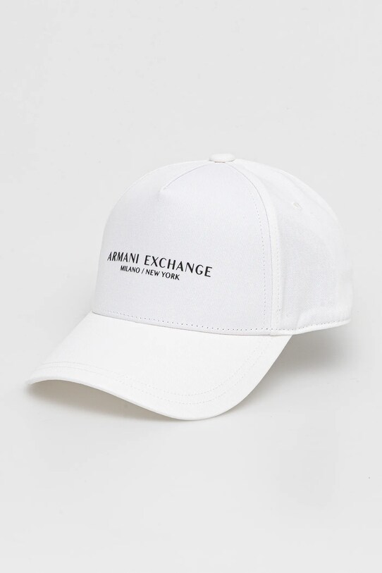 Armani Exchange șapcă de baseball din bumbac bumbac alb 944207.3R130.NOS