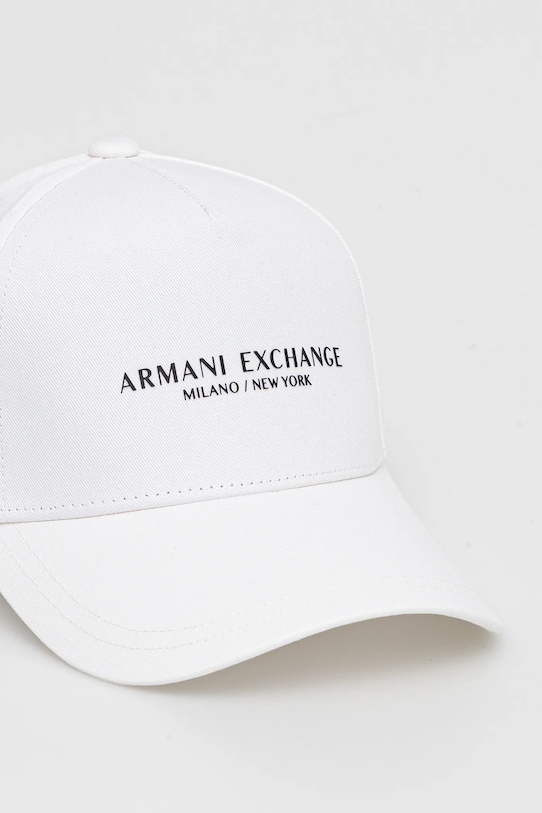 Armani Exchange berretto da baseball in cotone 944207.3R130.NOS bianco AA00