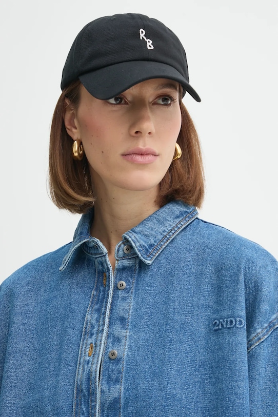 Bavlněná baseballová čepice Ruslan Baginskiy bavlna černá BSB033/041.C