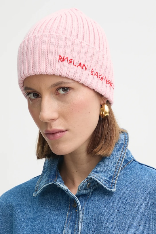 Ruslan Baginskiy caciula de lana imprimeu roz BN039/034.MWA.RU