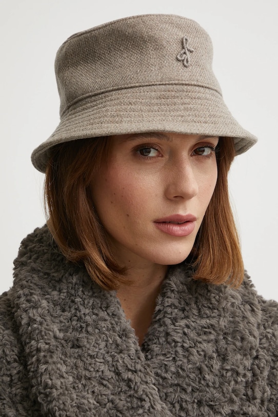 Vlnený klobúk Ruslan Baginskiy melanž hnedá BCT032.WA.PWRB