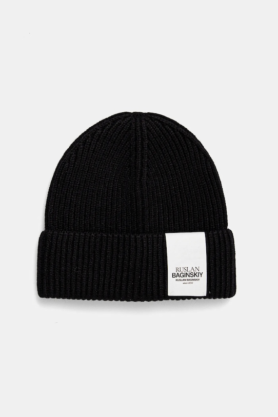 Ruslan Baginskiy caciula din amestec de lana imprimeu negru BN033.VWNE