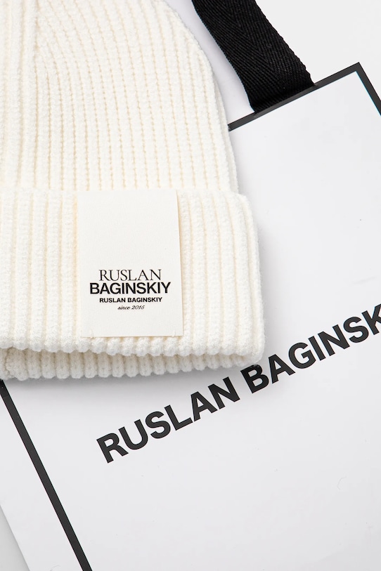 Ruslan Baginskiy czapka z domieszką wełny biały BN035.VWNE