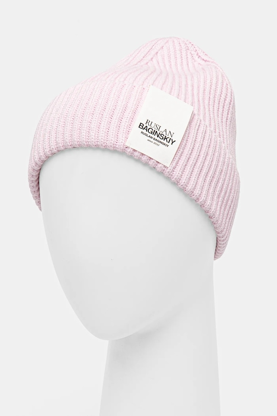 Ruslan Baginskiy czapka z domieszką wełny BN039.VWNE różowy AA00