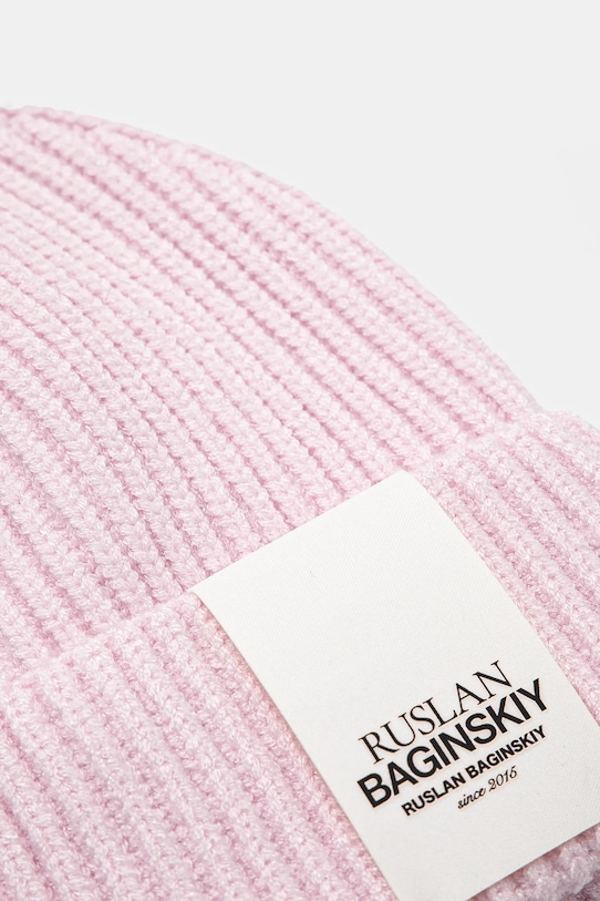 Akcesoria Ruslan Baginskiy czapka z domieszką wełny BN039.VWNE różowy
