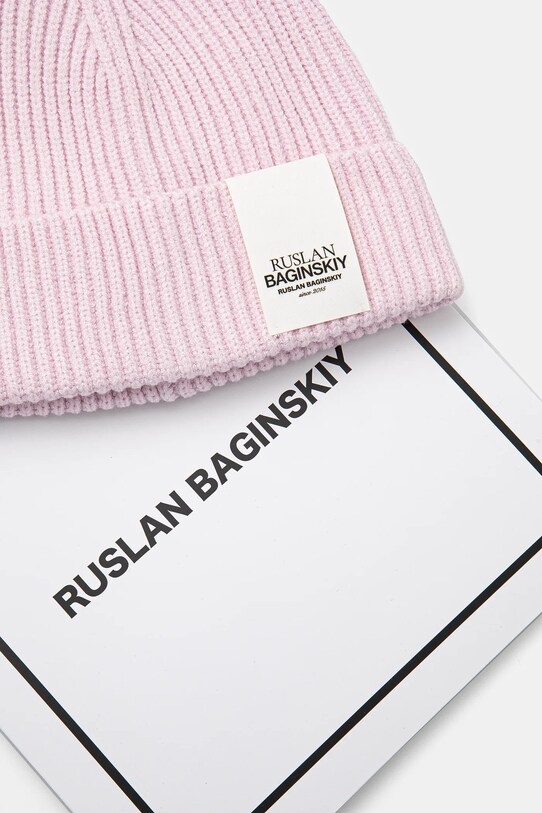 Ruslan Baginskiy czapka z domieszką wełny różowy BN039.VWNE