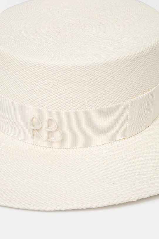 Doplňky Klobouk Ruslan Baginskiy Canotier Hat CNT035.STR.PRL.2CHA.WRB bílá