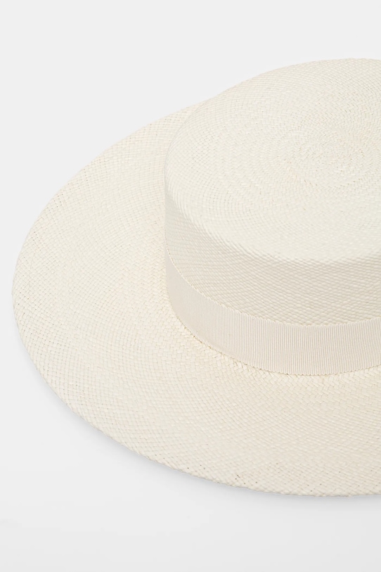 Klobouk Ruslan Baginskiy Canotier Hat bílá CNT035.STR.PRL.2CHA.WRB
