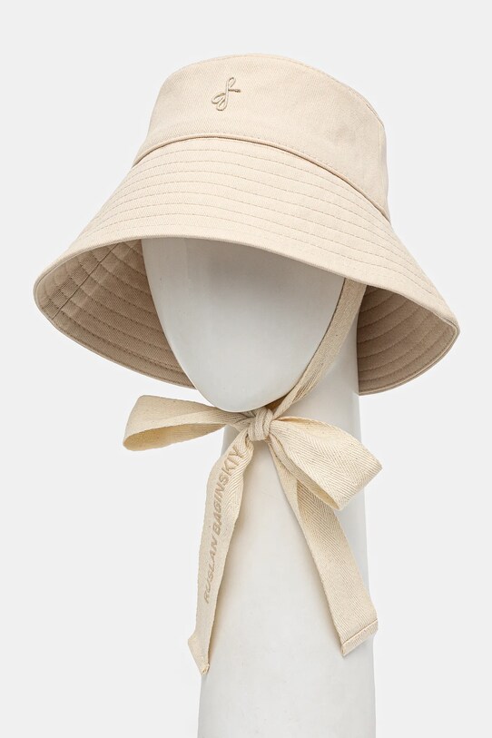 Ruslan Baginskiy kapelusz bawełniany 0 bawełna beżowy BCT035.C.BR.FL.PWRB