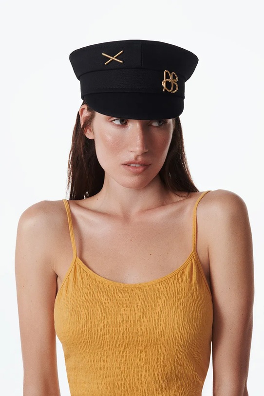 Ruslan Baginskiy kaszkiet bawełniany bawełna czarny KPC033.C.TMRB