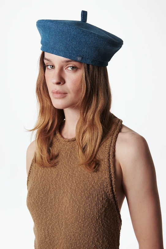 Ruslan Baginskiy beret bawełniany bawełna niebieski BRT078.C.JNS.PT