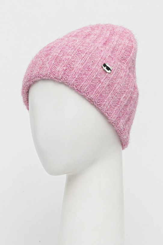 Шапка з домішкою вовни Karl Lagerfeld IKON A4W33109 рожевий AA00