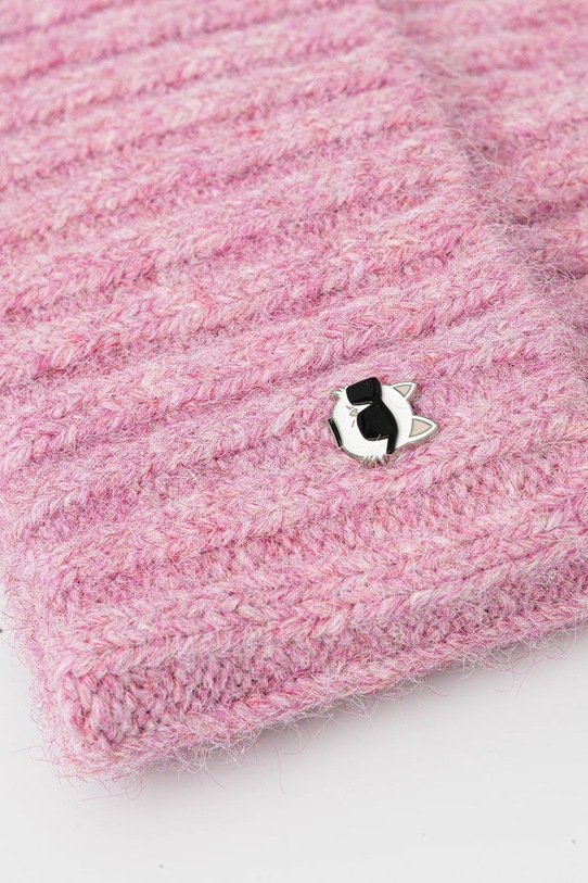 Аксесуари Шапка з домішкою вовни Karl Lagerfeld IKON A4W33109 рожевий