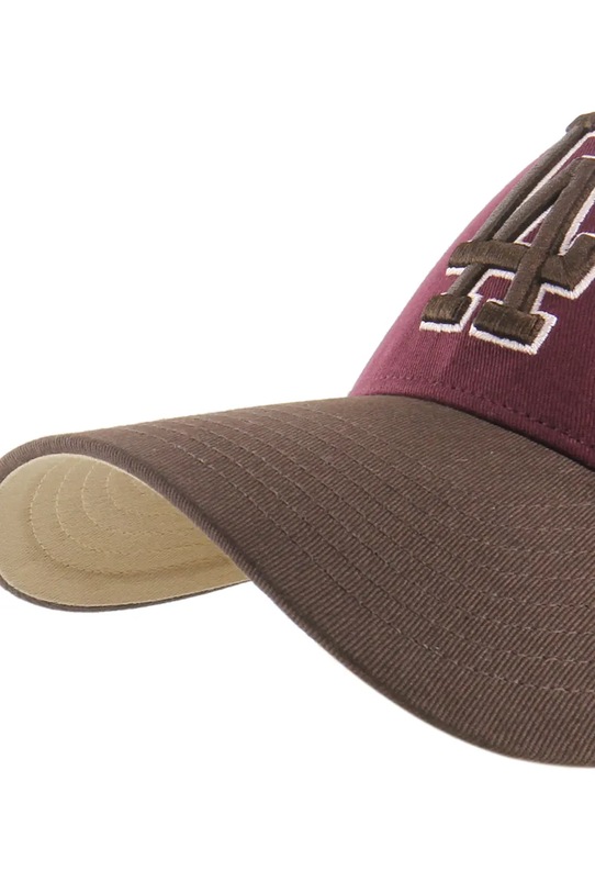 Akcesoria 47 brand czapka z daszkiem bawełniana MLB Los Angeles Dodgers BCPTN.MDTTC12GWP.KM12 bordowy