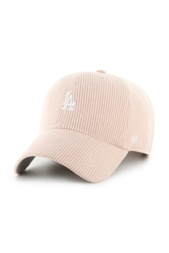 47 brand czapka z daszkiem sztruksowa MLB Los Angeles Dodgers aplikacja różowy B.THCBR12EWS.PK