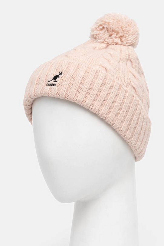 Kangol czapka z domieszką wełny POMPOM K4460SM.LP683 różowy AA00