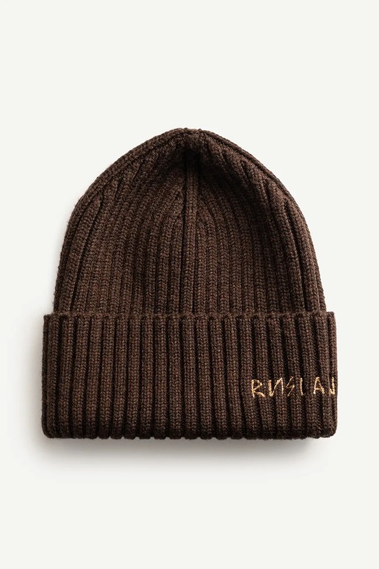 Ruslan Baginskiy czapka wełniana BN09/036.MW.FL.CD24 brązowy AA00