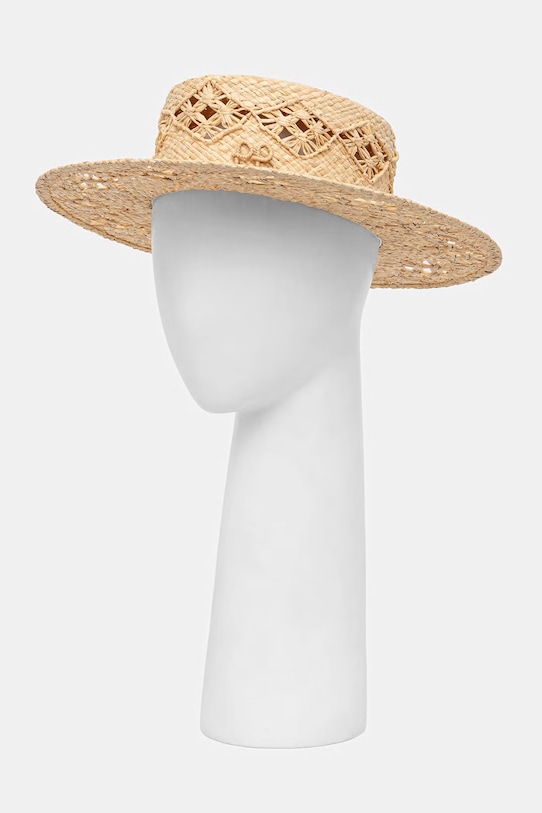 Akcesoria Ruslan Baginskiy kapelusz Boater Hat CNT036.STR.DRK.SRB beżowy