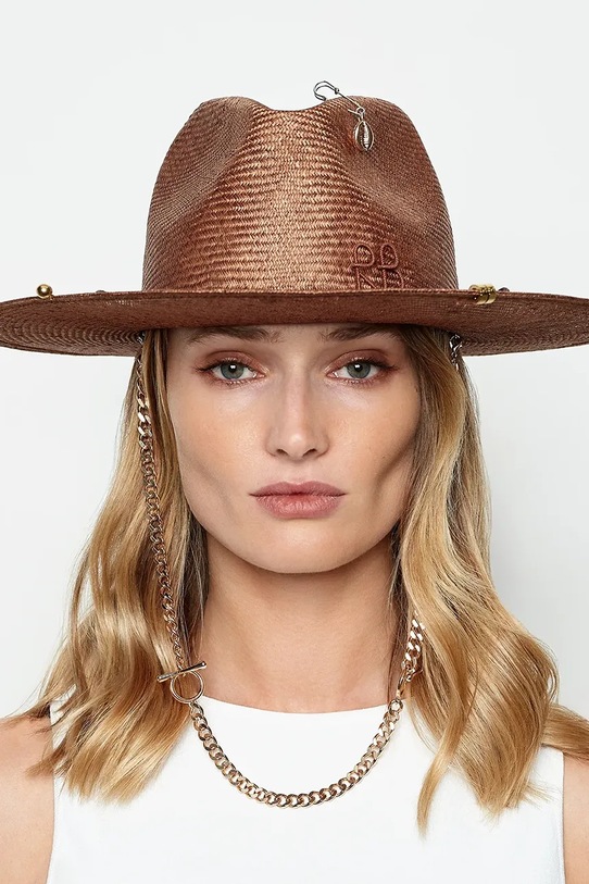 Klobúk Ruslan Baginskiy Fedora Hat FDR09.SZL.PRS.CHA.SRB hnedá AA00