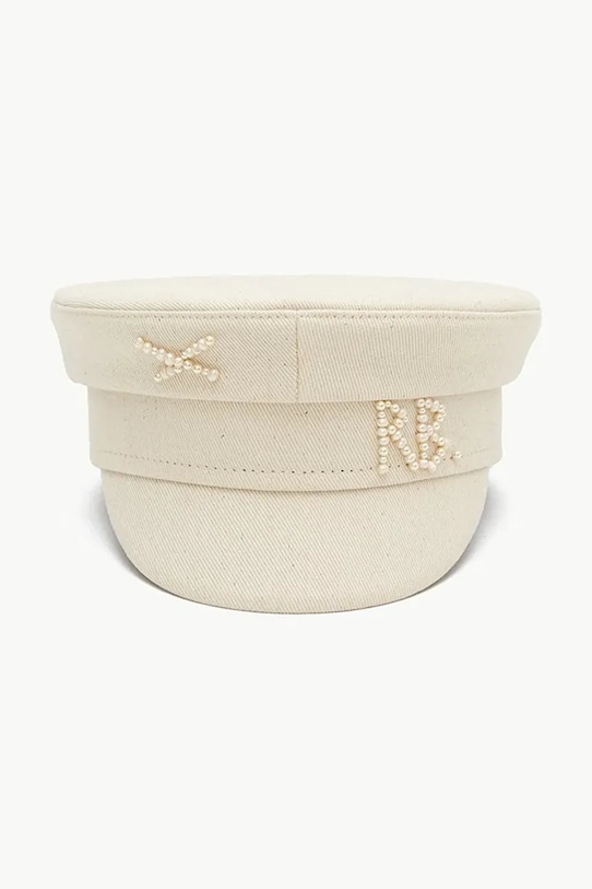 Akcesoria RUSLAN BAGINSKIY czapka damska bawełniana Baker Boy Cap KPC035.C.PRL beżowy