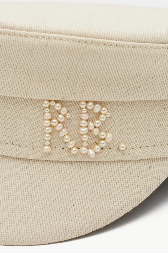 RUSLAN BAGINSKIY czapka damska bawełniana Baker Boy Cap beżowy KPC035.C.PRL