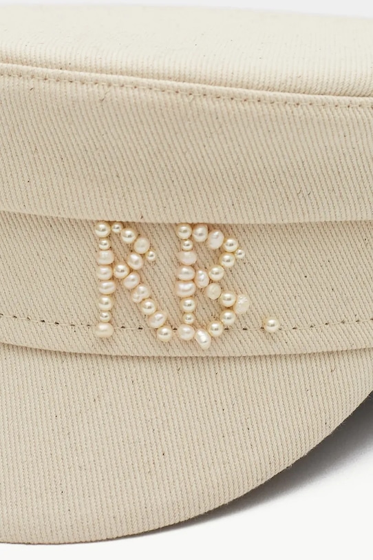 RUSLAN BAGINSKIY czapka damska bawełniana Baker Boy Cap beżowy KPC035.C.PRL