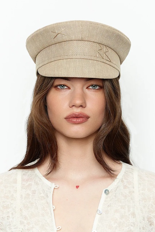 RUSLAN BAGINSKIY căciulă pentru femei, din amestec de lână Baker Boy Cap bej KPC036.LNPW