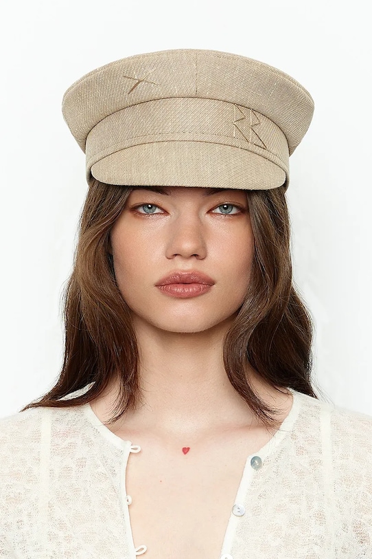 RUSLAN BAGINSKIY căciulă pentru femei, din amestec de lână Baker Boy Cap bej KPC036.LNPW