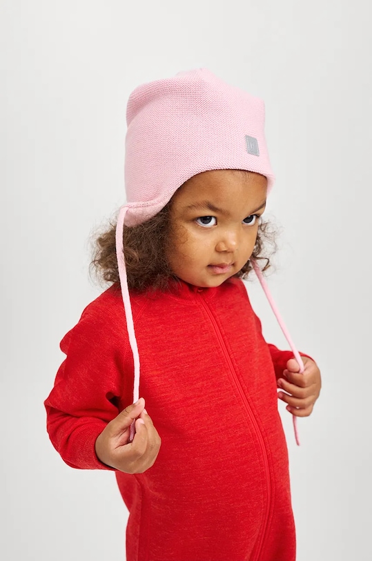 Reima czapka wełniana dziecięca Piponen wełna różowy 5300049C.G