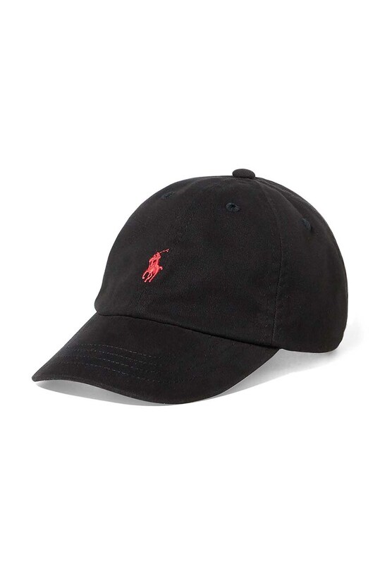 Παιδικό βαμβακερό καπέλο μπέιζμπολ Polo Ralph Lauren απλικέ μαύρο 322552489005
