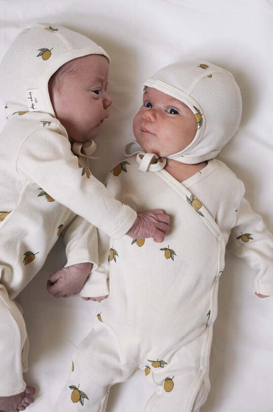Detská bavlnená čiapočka Konges Sløjd BABY HELMET GOTS bavlna béžová KS3551
