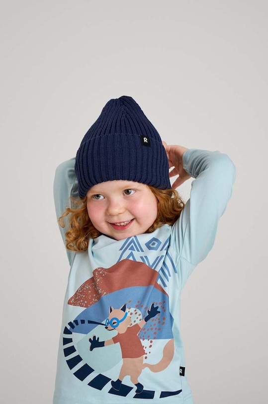 Reima czapka bawełniana dziecięca Hattara 5300057B granatowy
