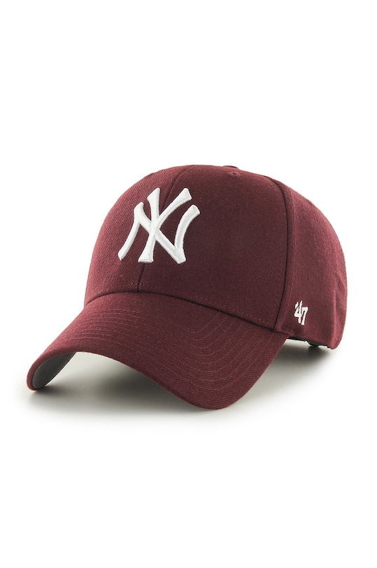 47 brand - Шапка New York Yankees MLB бордо B.MVP17WBV.KMA
