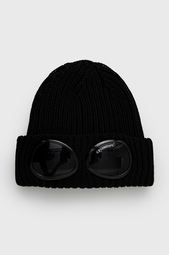 C.P. Company Czapka wełniana wełna czarny 11CMAC122A005509A