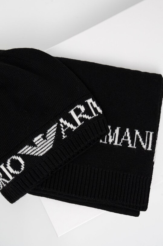 Emporio Armani caciula si esarfa din amestec de lana 628005.CC983.NOS negru
