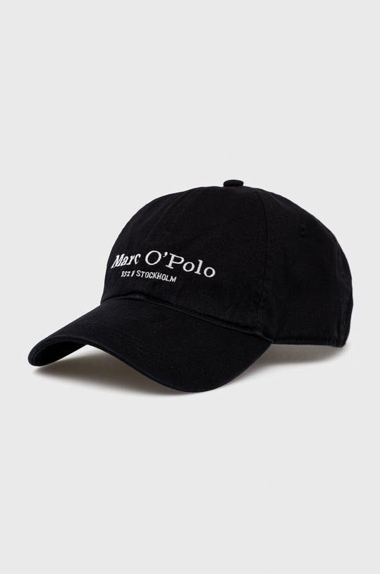 Marc O'Polo czapka aplikacja czarny B21810001076