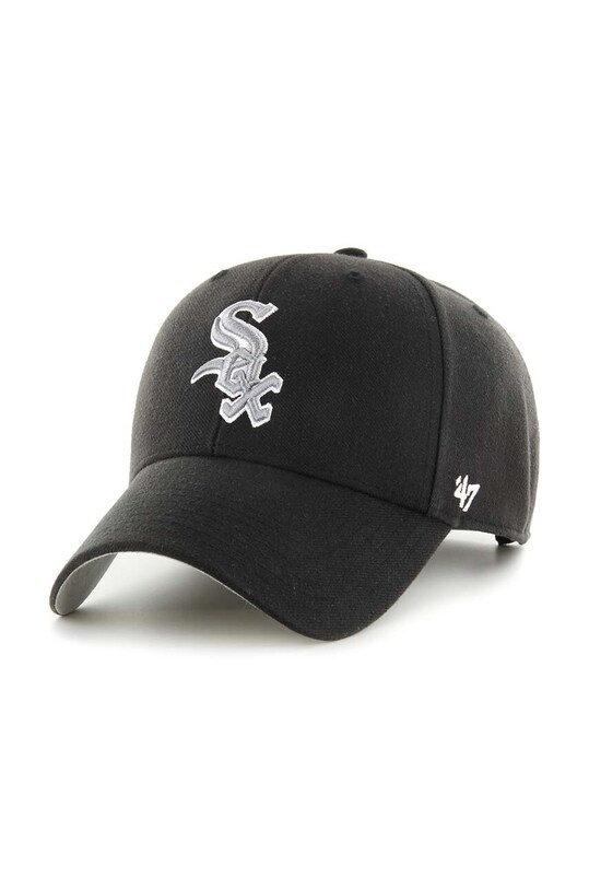 47 brand czapka z domieszką wełny MLB Chicago White Sox z domieszką wełny czarny B.SUMVP06WBP.BK