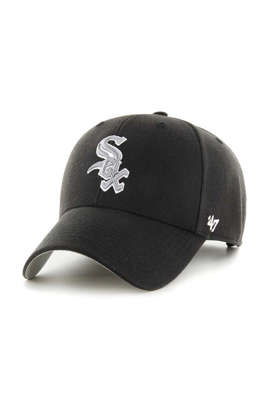 Кепка з домішкою вовни 47 brand MLB Chicago White Sox аплікація чорний B.SUMVP06WBP.BK