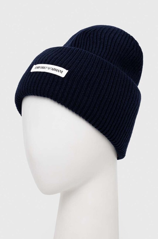 Volnena kapa Emporio Armani 627361.CC992.NOS mornarsko modra AA00