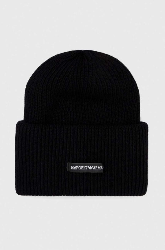Vlnená čiapka Emporio Armani vlna čierna 627361.CC992.NOS