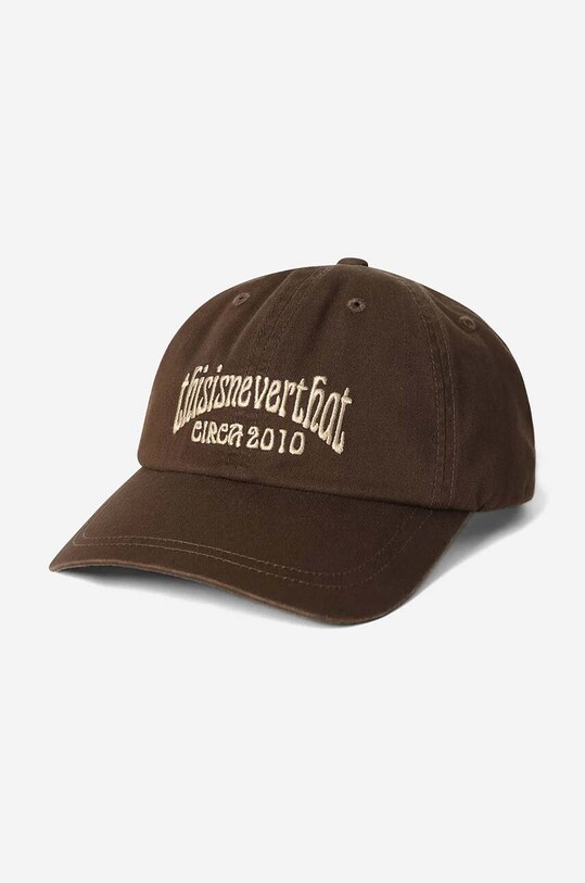 thisisneverthat cotton baseball cap RS T-Logo Cap applique brown TN231WHWBC03