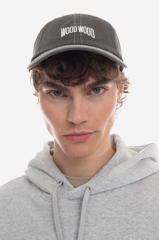 Wood Wood cotton baseball cap applique gray 12240807.7083